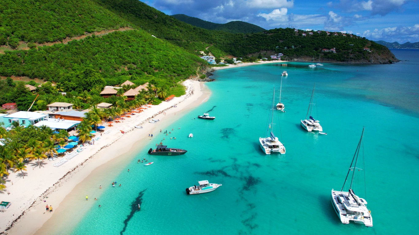 White Bay BVI from above.