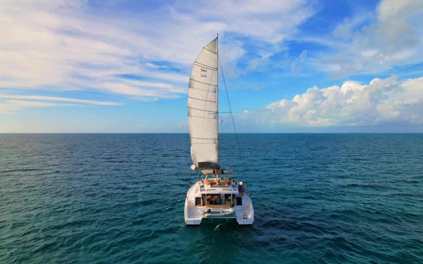 Downwind sailing in the Exumas, Bahamas.