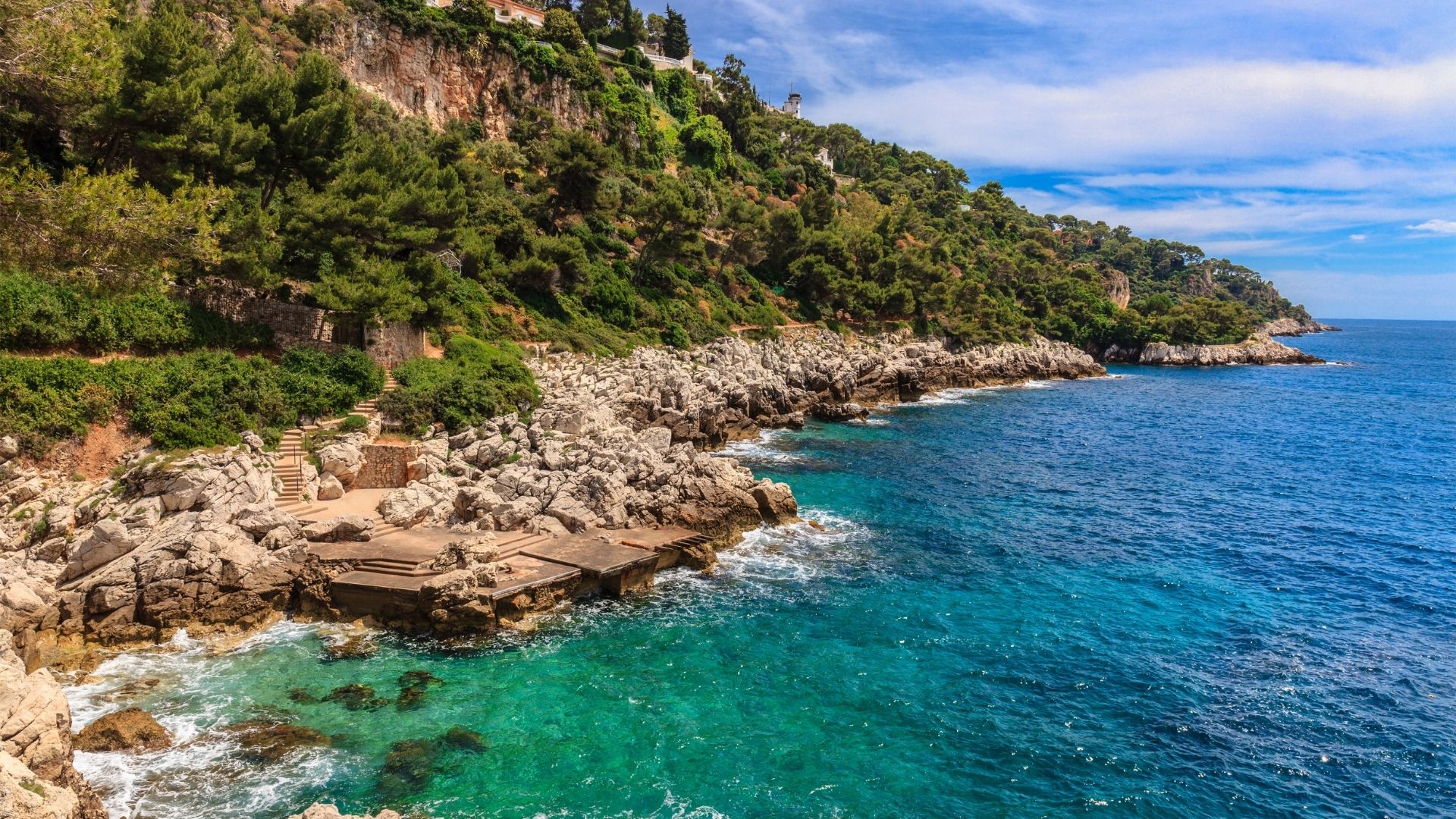Cap Ferrat's Belle Époque villa coast from the water.