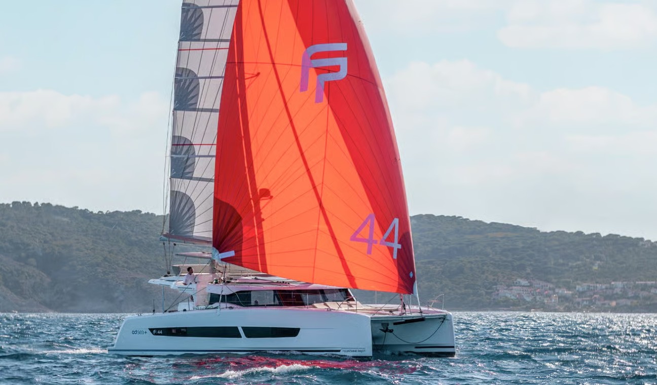 CORAL WAVE, a 2028 Fountaine Pajot FP 44 Quatuor available for charter in the Exuma Bahamas.