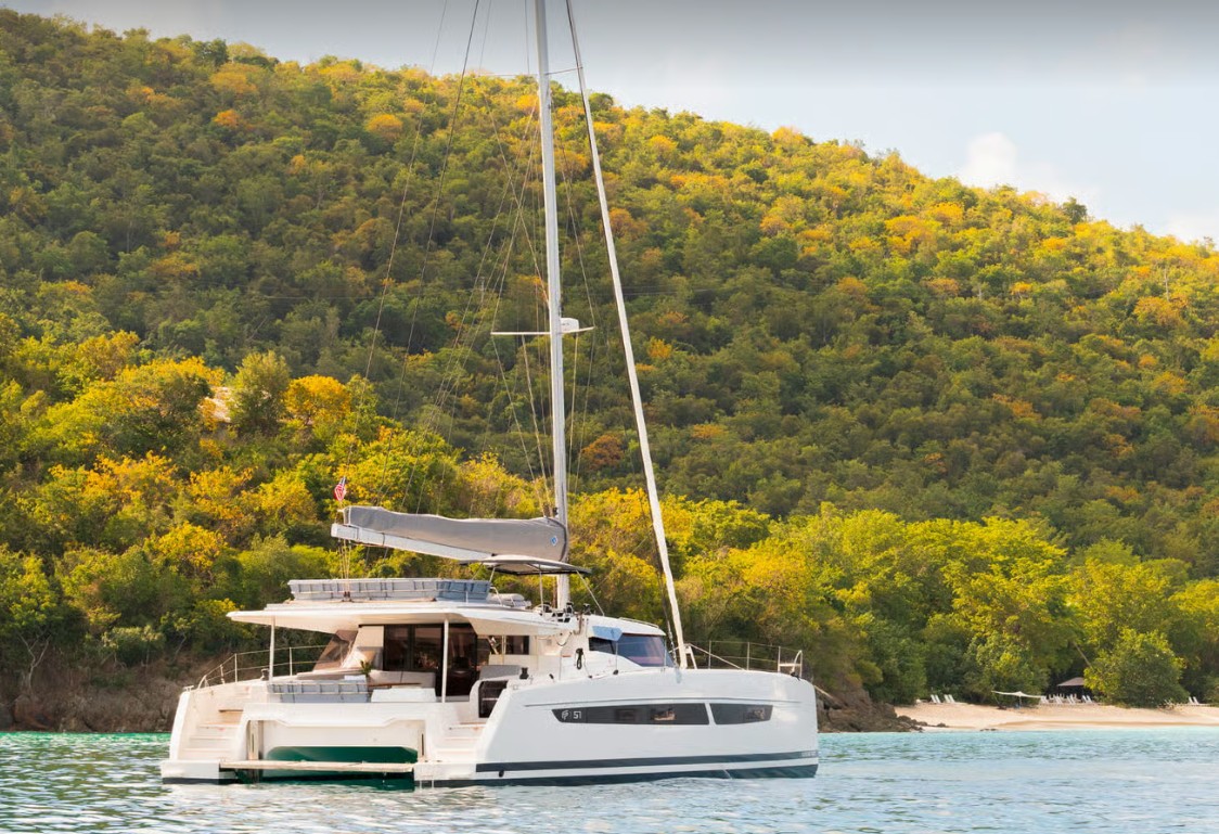 MARIPOSA BAY, a 2028 Fountaine Pajot New 51 available for charter in the Exuma Bahamas.