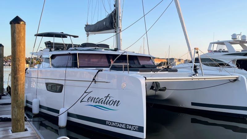 Zensation, a 2023 Fountaine Pajot Tanna 47 available for charter in the British Virgin Islands.