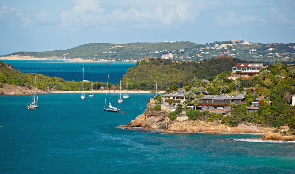 Explore Deep Bay in Antigua - snorkel the Andes wreck, hike to Fort Barrington, and enjoy a tranquil anchorage near Jolly Harbour.