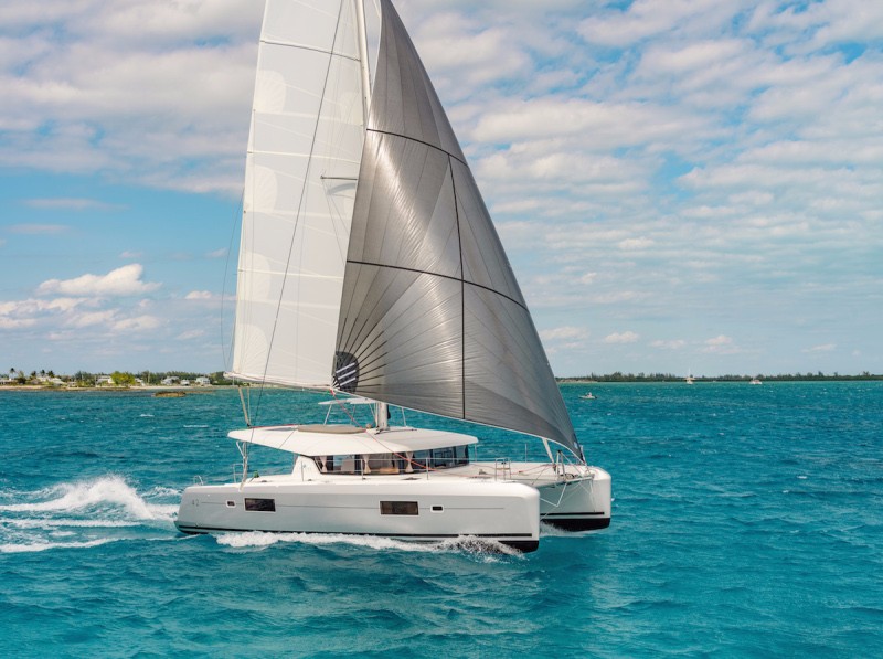 Magjap, a 2022 Lagoon 42 available for charter in Italy.