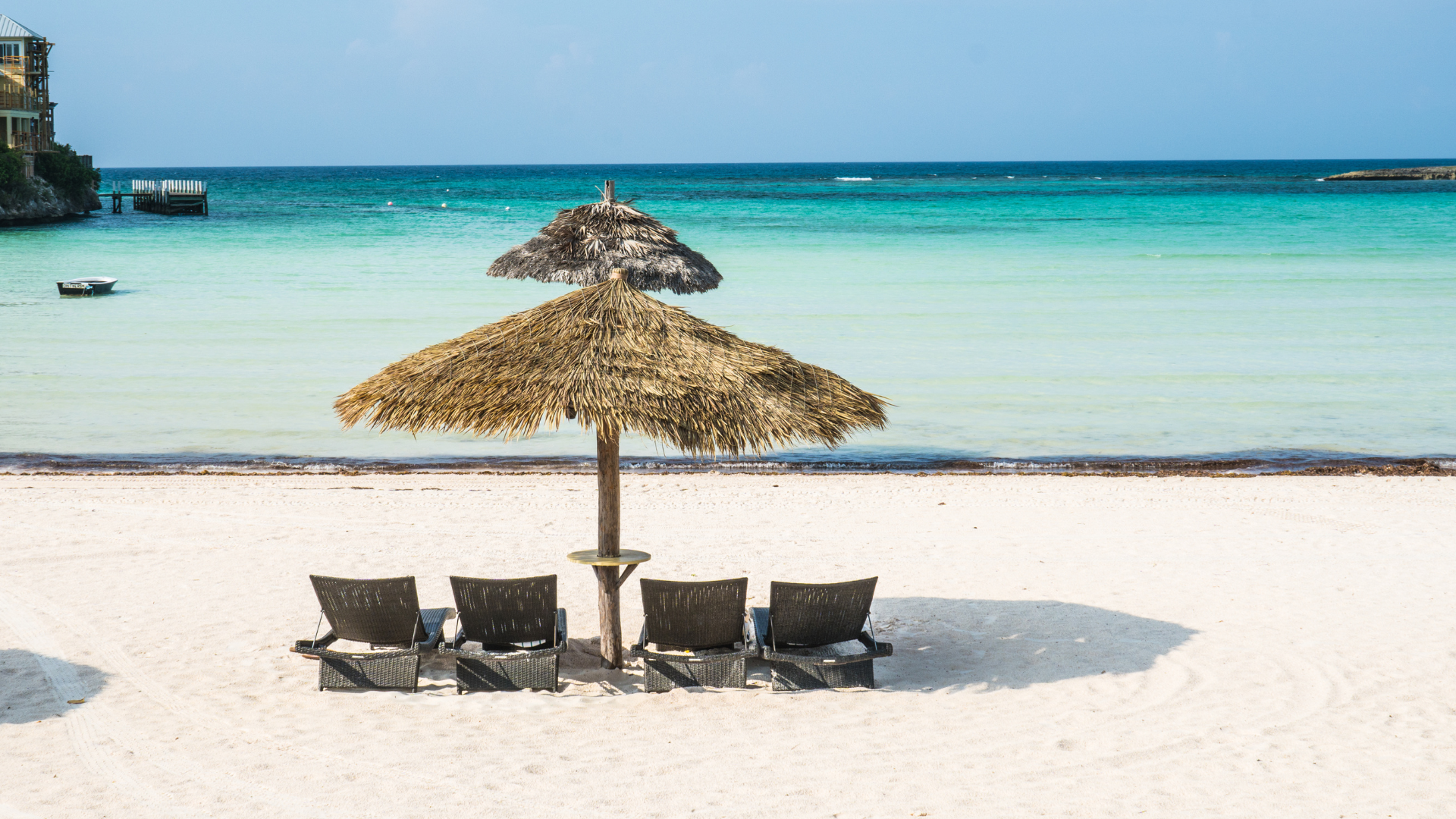 Relax at Tahiti Beach, Abaco, Bahamas. Known for its crescent-shaped sandy shores and shallow, turquoise waters.