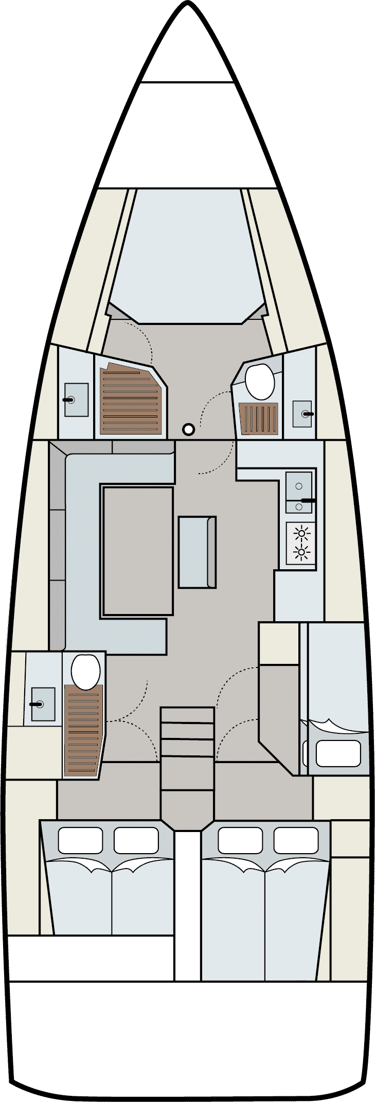 Layout for Salacia, a 2023 Dufour 470
