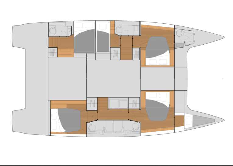 Layout for Zensation, a 2023 Fountaine Pajot Tanna 47