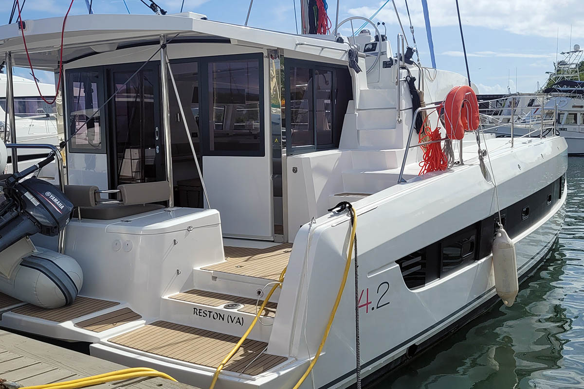 SEAS THE DAY, a 2022 Bali 4.2 available for charter in the British Virgin Islands.