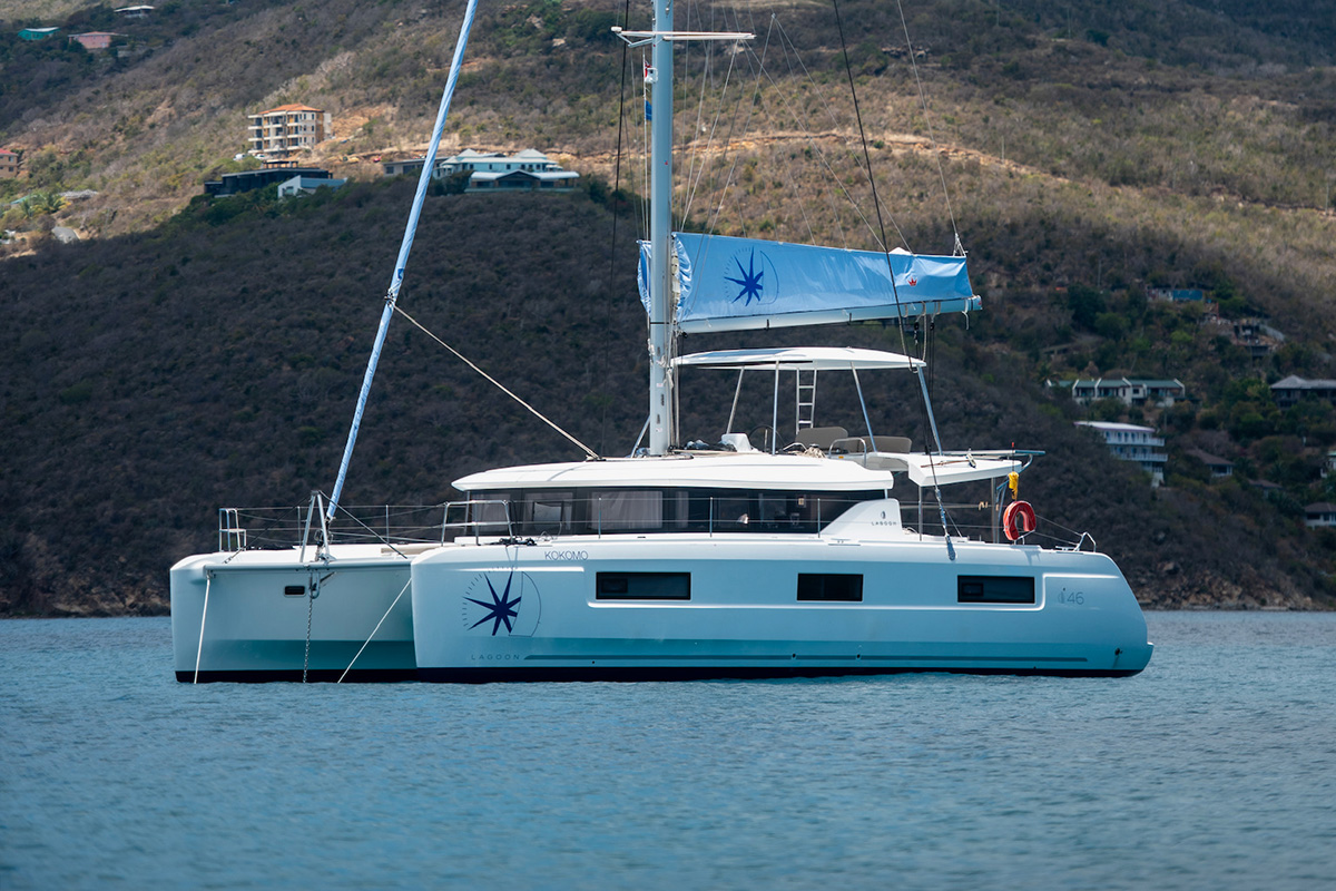 KOKOMO, a 2023 Lagoon 46 available for charter in the British Virgin Islands.
