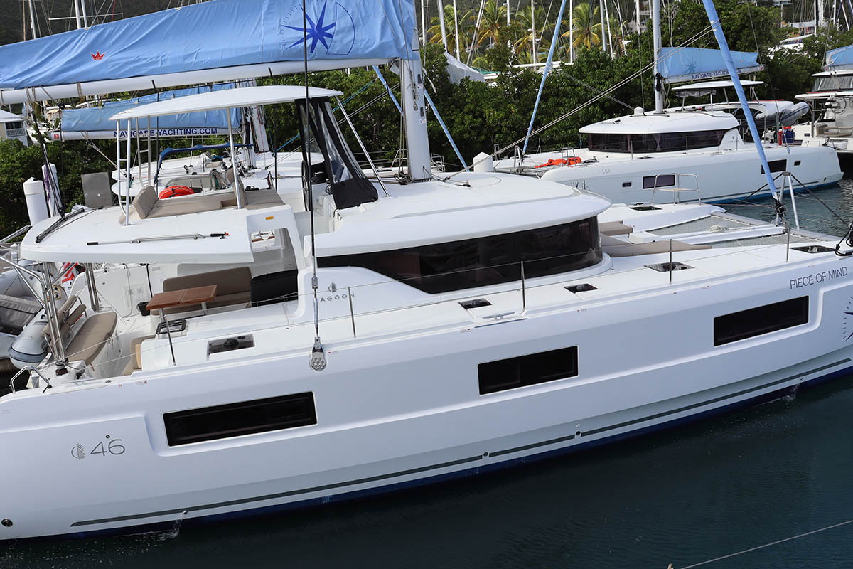 PIECE OF MIND, a 2024 Lagoon 46 available for charter in the British Virgin Islands.