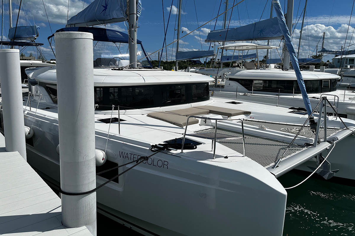 WATERCOLOR, a 2023 Lagoon 46 available for charter in the Abaco Bahamas.