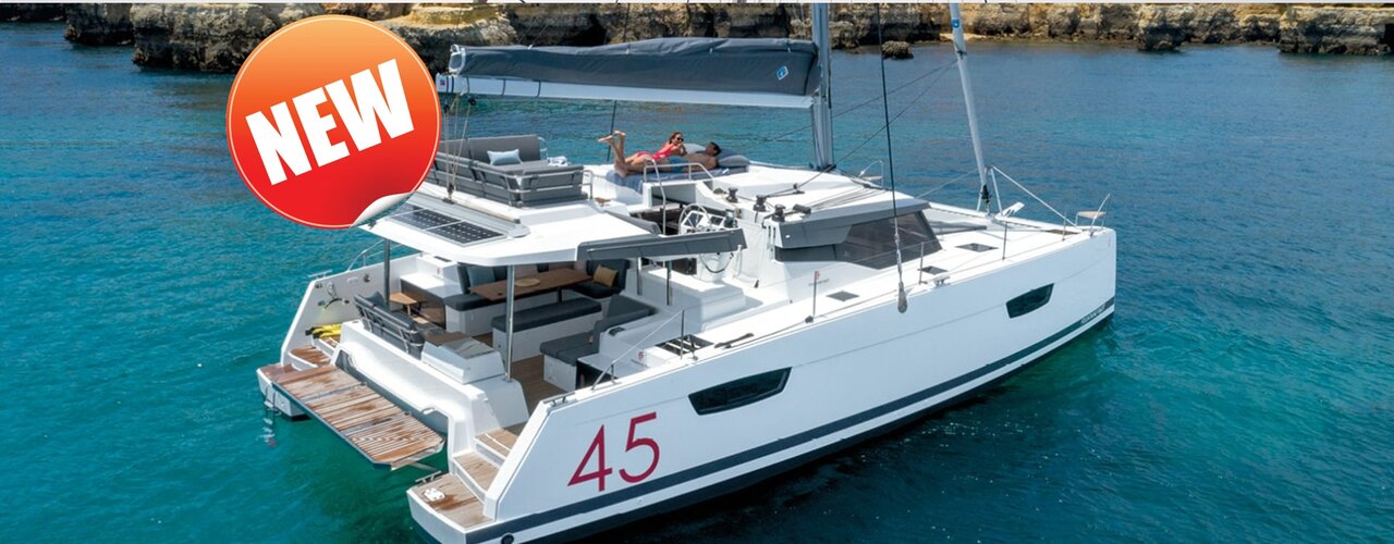 DEBRIEFED, a 2022 Fountaine Pajot Elba 45 available for charter in the British Virgin Islands.