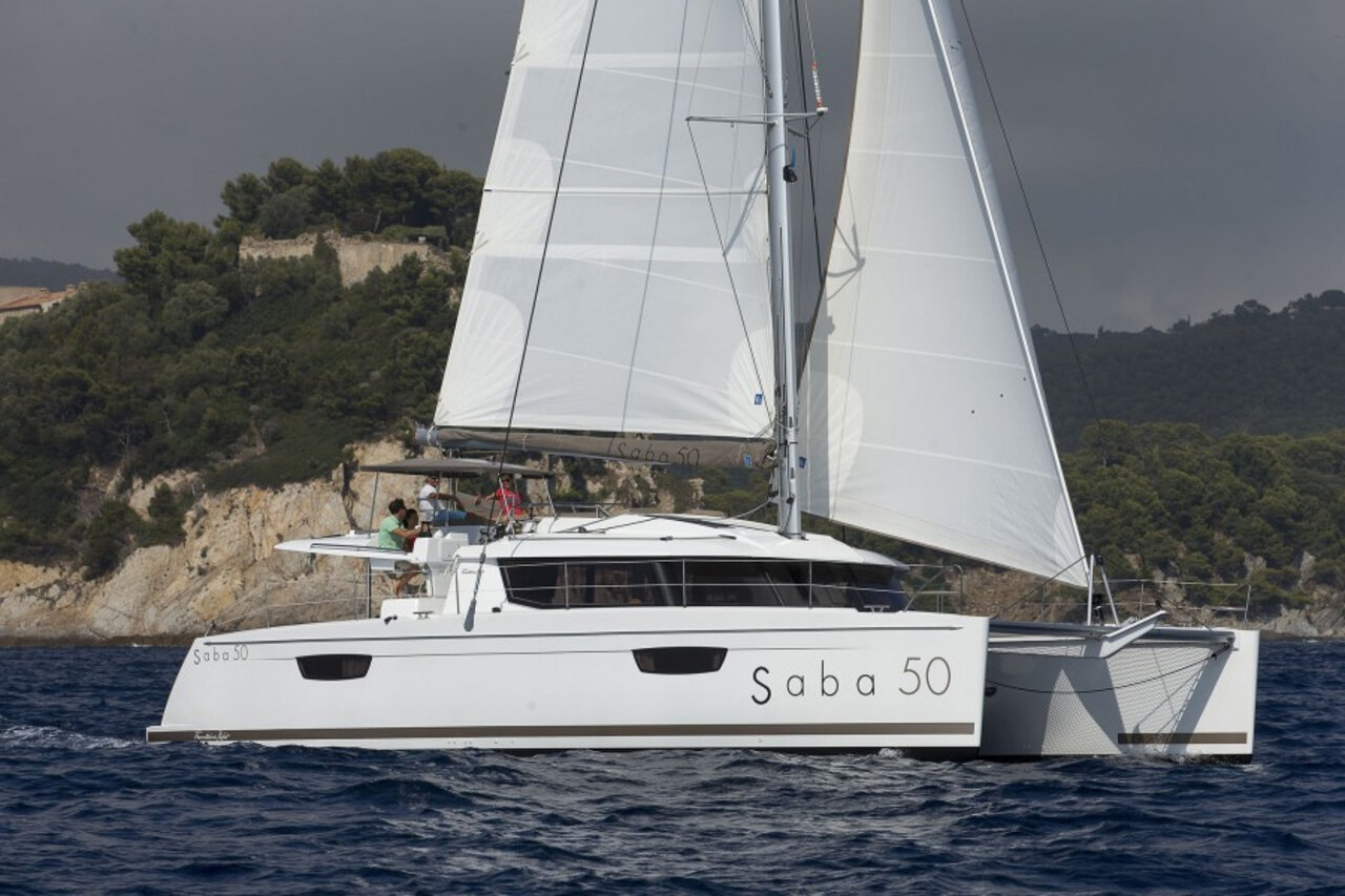VALHALLA, a 2020 Fountaine Pajot Saba 50 available for charter in the British Virgin Islands.