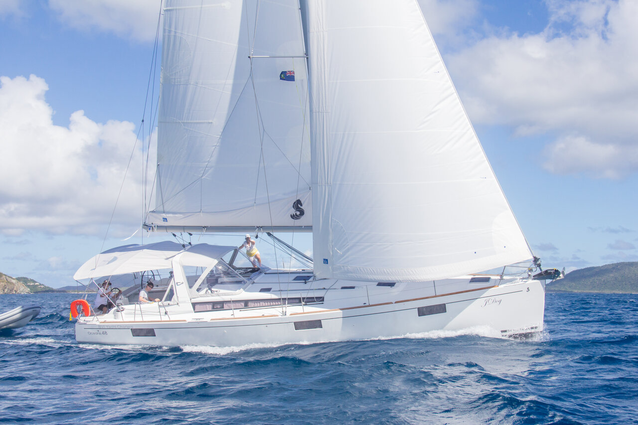 J DOG, a 2017 Oceanis 48 available for charter in the British Virgin Islands.