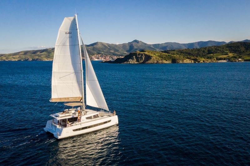 FIRST TRACKS_DB, a 2022 Bali 4.8 available for charter in the Exuma Bahamas.