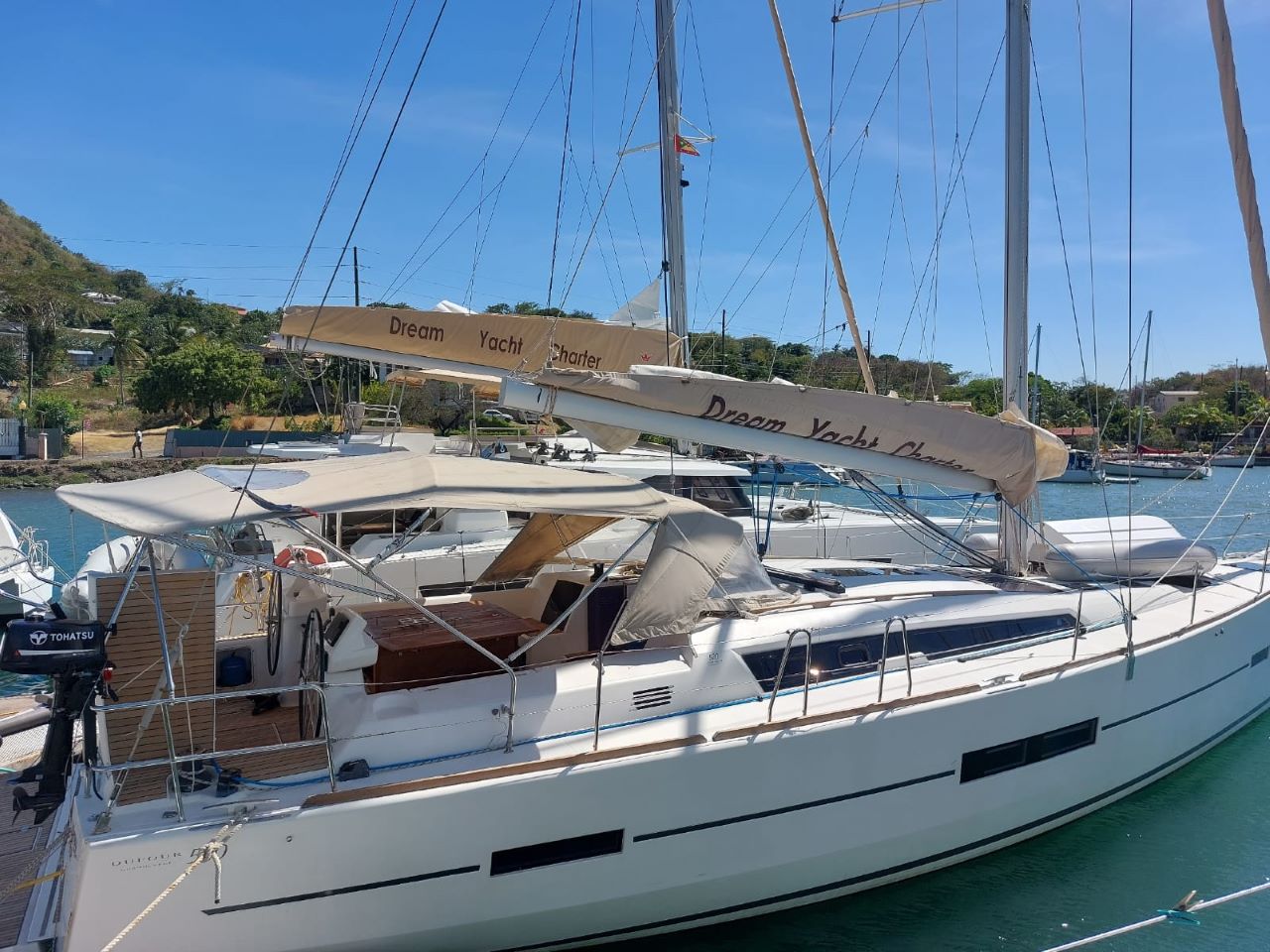 ARZ, a 2018 Dufour 520 GL available for charter in Tahiti.