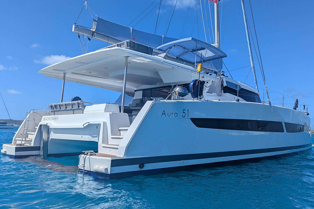 BEACHCOMBER, a 2025 Fountaine Pajot Aura 51 available for charter in the British Virgin Islands.