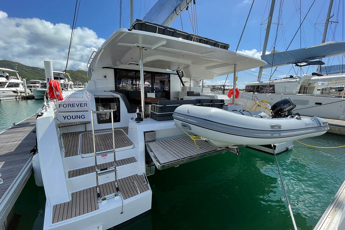 2022 Fountaine Pajot Tanna 47 'KNOTTY CAT (FOREVER YOUNG)', available for bareboat charter in British Virgin Islands