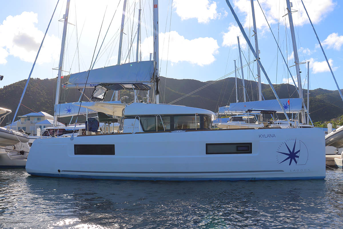 KYLANA, a 2020 Lagoon 40 available for charter in the British Virgin Islands.