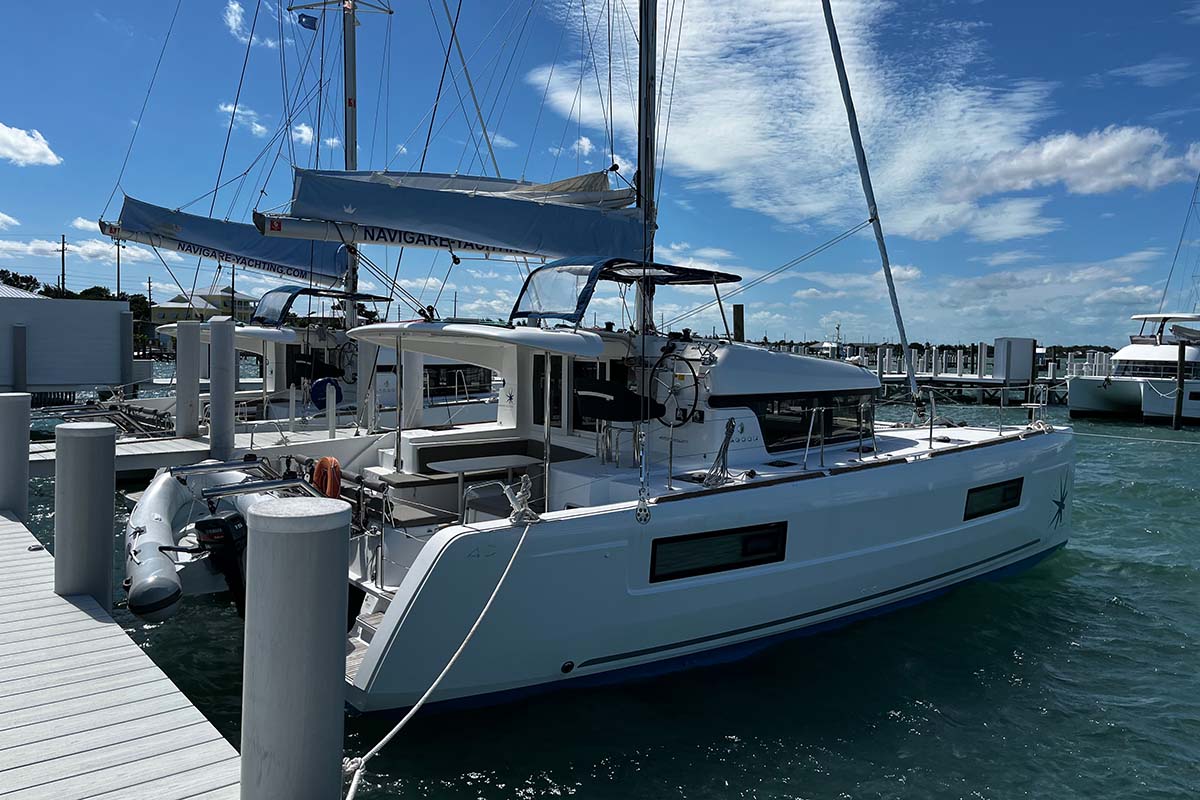 INDIE VORTEX, a 2019 Lagoon 40 available for charter in the Abaco Bahamas.