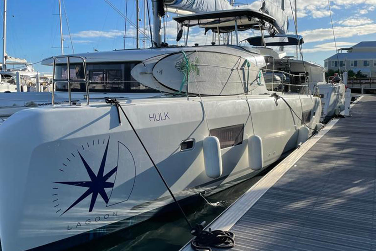 HULK, a 2019 Lagoon 42 available for charter in the British Virgin Islands.