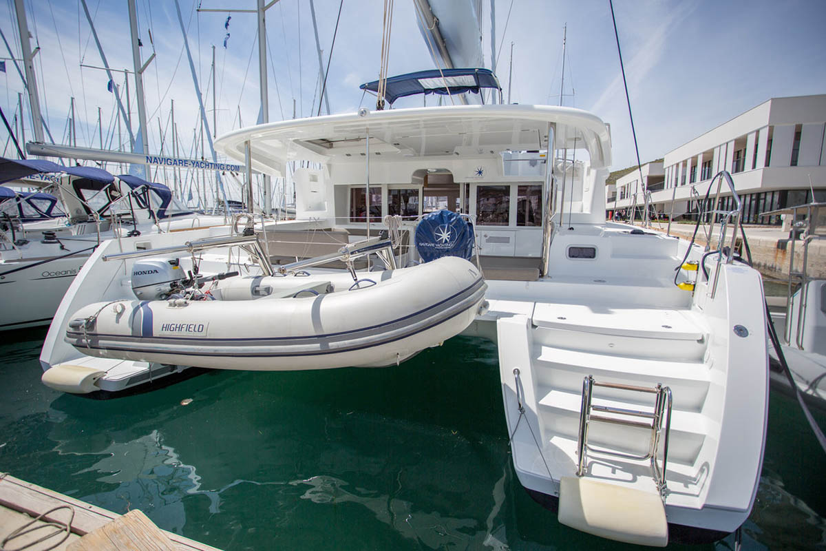 RIMTA, a 2019 Lagoon 450 F available for charter in Greece.