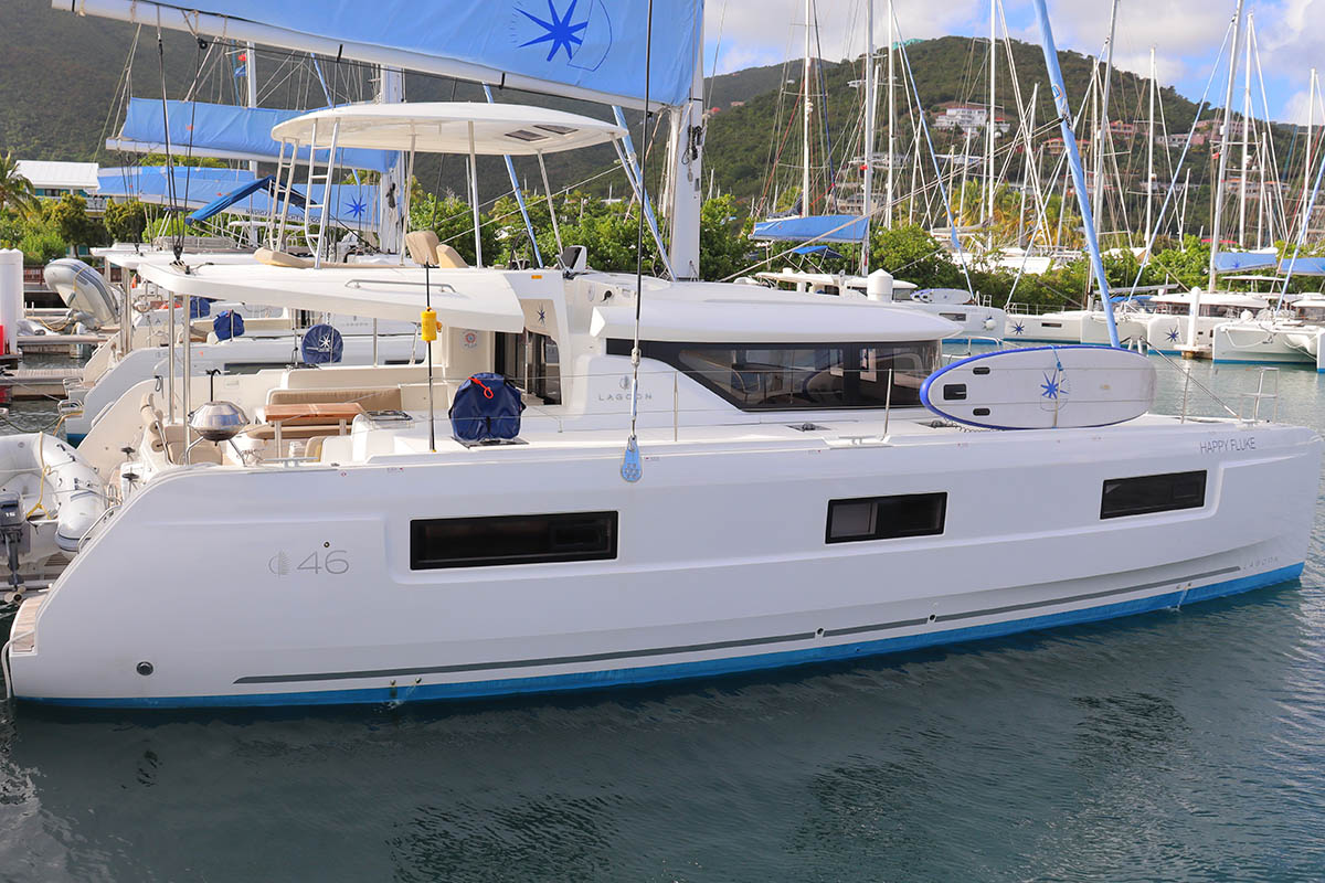 2023 Lagoon 46 'HAPPY FLUKE', available for bareboat charter in British Virgin Islands