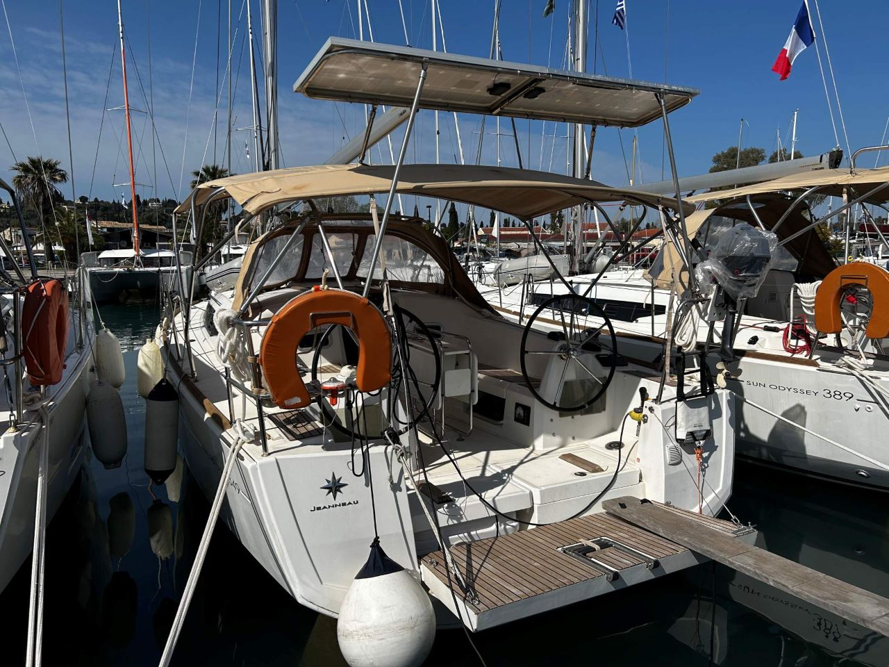LARK, a 2019 Sun Odyssey 349 available for charter in Greece.