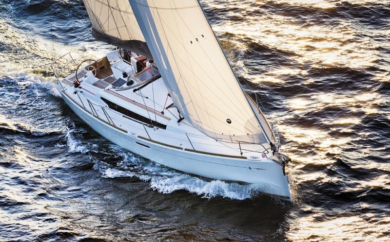 PLOVER, a 2019 Sun Odyssey 389 available for charter in Greece.