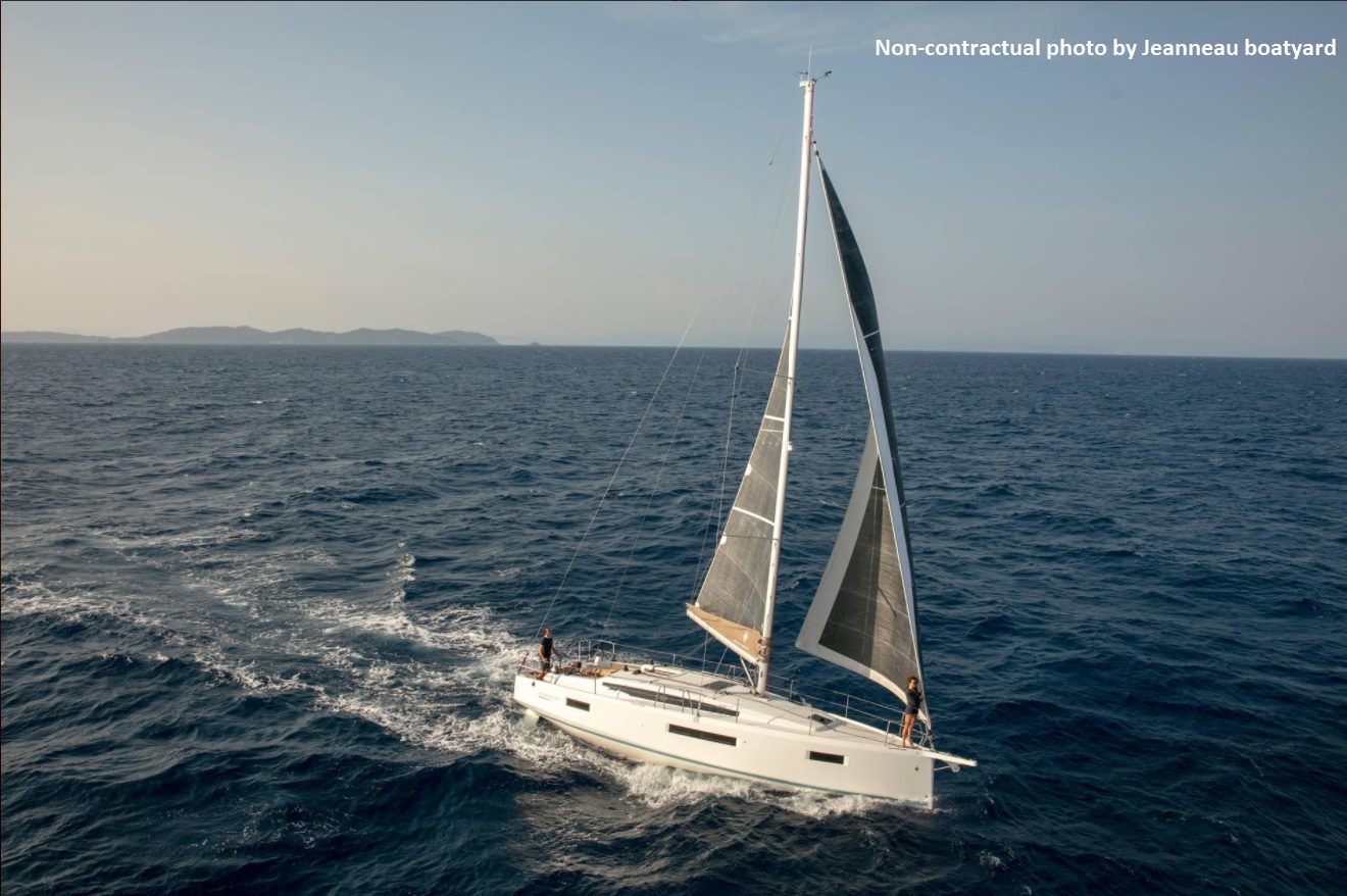 MELITI, a 2021 Sun Odyssey 410 available for charter in Greece.
