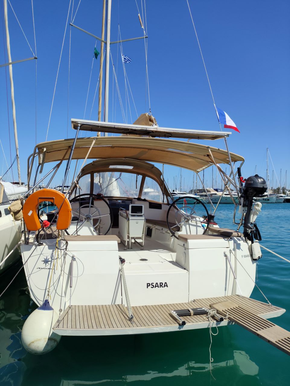PSARA, a 2018 Sun Odyssey 449 available for charter in Greece.
