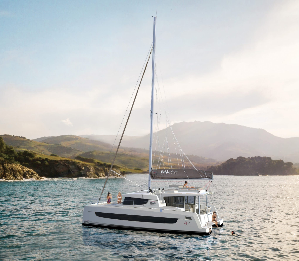 AMERICAN HONEY, a 2023 Bali 4.4 available for charter in the Abaco Bahamas.