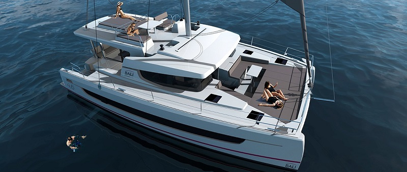 BELLA VITA, a 2023 Bali 4.6 available for charter in the Abaco Bahamas.