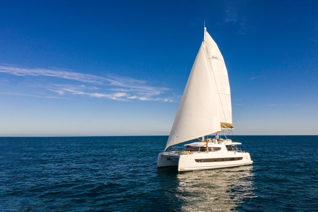 FIRST TRACKS, a 2023 Bali 4.6 available for charter in Belize.