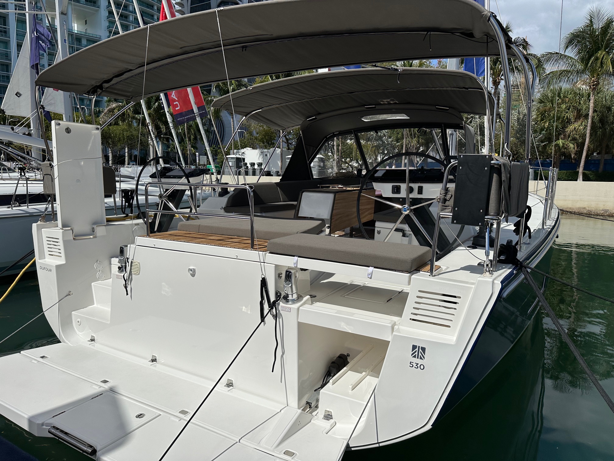 DREAM BIG, a 2024 Dufour 530 available for charter in the British Virgin Islands.