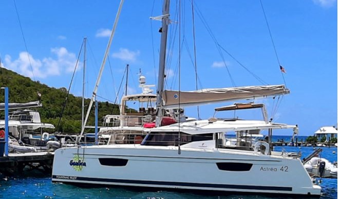 SEASEA, a 2020 Fountaine Pajot Astrea 42 available for charter in the US Virgin Islands.