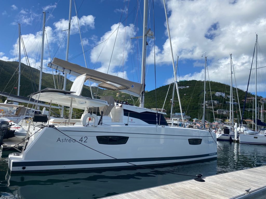 2021 Fountaine Pajot Astrea 42 Maestro 'SERENE BLUE', available for bareboat charter in British Virgin Islands