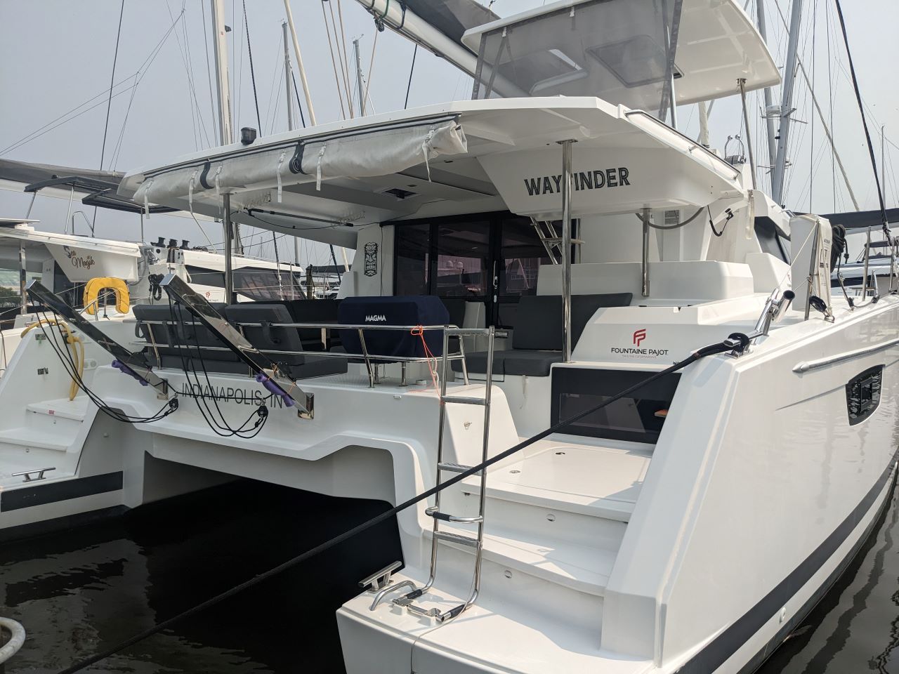 WAYFINDER, a 2023 Fountaine Pajot Astrea 42 Maestro available for charter in the Abaco Bahamas.