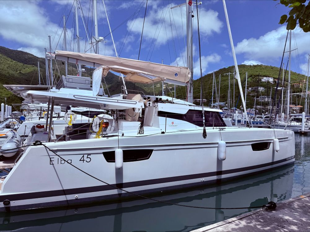 ABOAT TIME, a 2024 Fountaine Pajot Elba 45 available for charter in the British Virgin Islands.