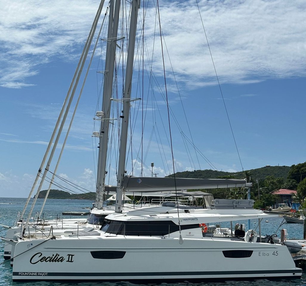CECILIA II, a 2024 Fountaine Pajot Elba 45 available for charter in the US Virgin Islands.