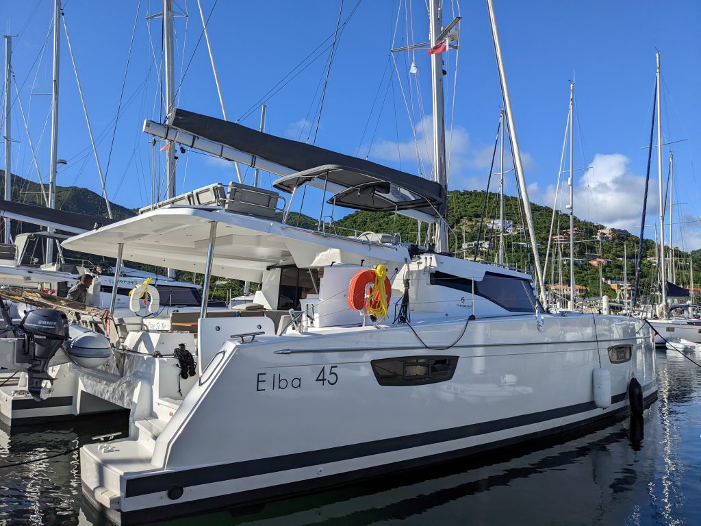 FREE TO BE, a 2022 Fountaine Pajot Elba 45 available for charter in the British Virgin Islands.