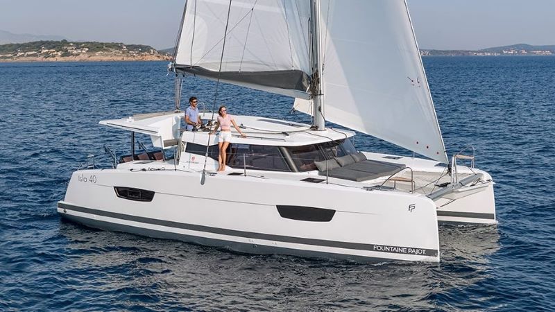 ISLAND CURTISEA, a 2023 Fountaine Pajot Isla 40 available for charter in the US Virgin Islands.