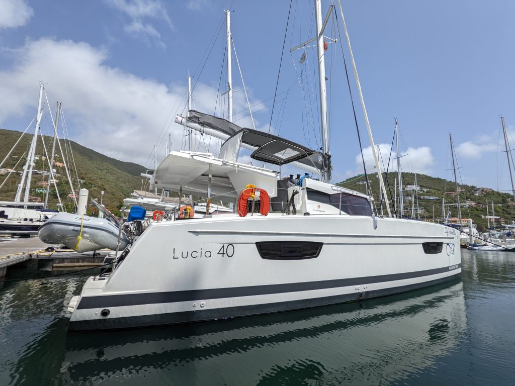 INFINITE BLUE, a 2020 Fountaine Pajot Lucia 40 available for charter in the US Virgin Islands.