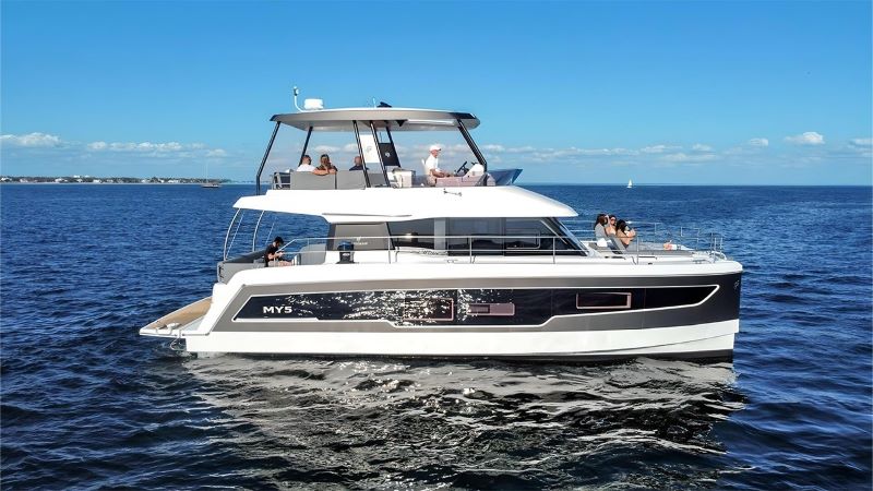 RED LYON, a 2022 Fountaine Pajot MY5 available for charter in the Abaco Bahamas.