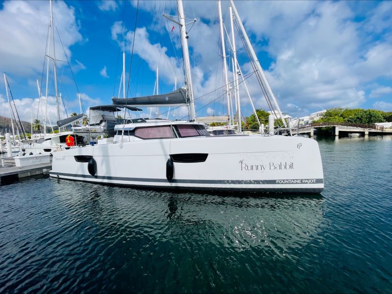 RUNNY BABBIT, a 2023 Fountaine Pajot Tanna 47 available for charter in the British Virgin Islands.