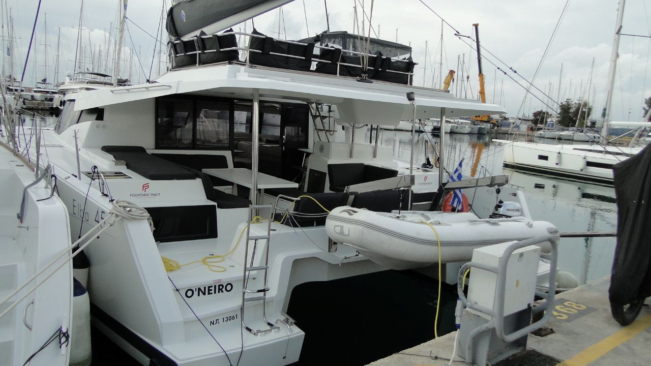 O'NEIRO, a 2022 Fountaine Pajot Elba 45 available for charter in Greece.