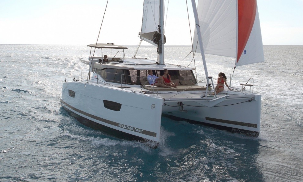 2019 Fountaine Pajot Lucia 40 'COWBOY CAT', available for bareboat charter in Exuma Bahamas