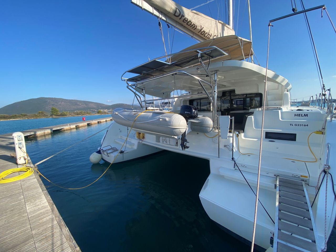 HELM, a 2021 Lagoon 46 available for charter in Greece.