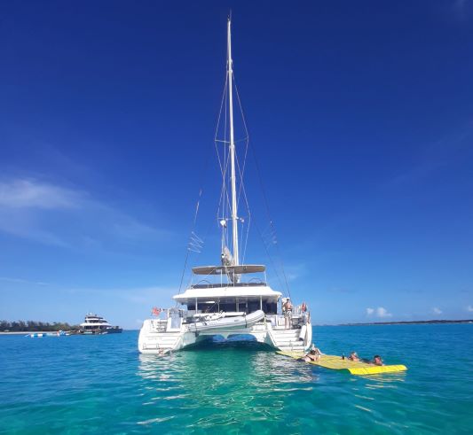 DREAM BEAUTY_DB, a 2020 Lagoon 620 available for charter in the Exuma Bahamas.
