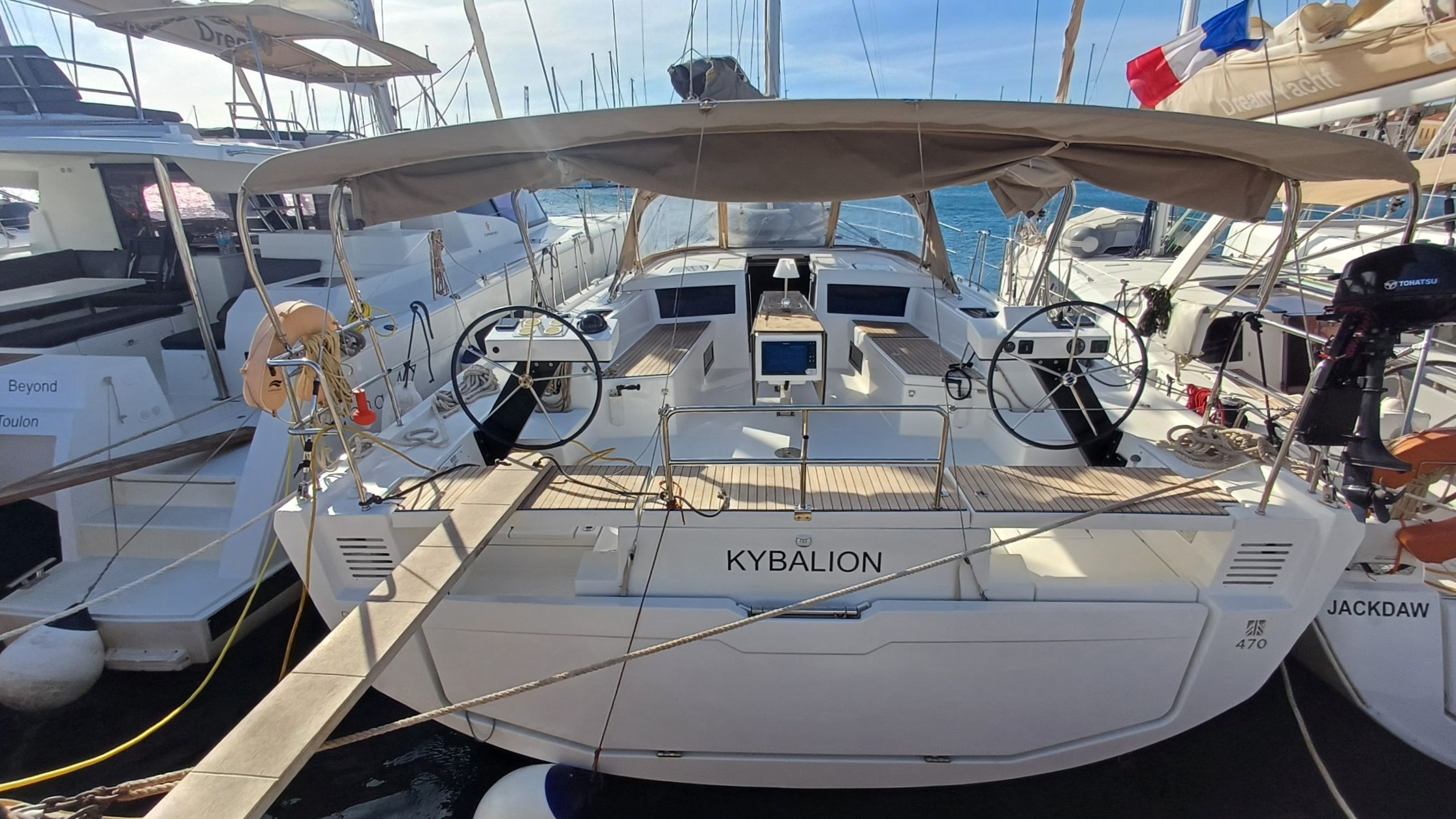 KYBALION, a 2023 Dufour 470 available for charter in Greece.